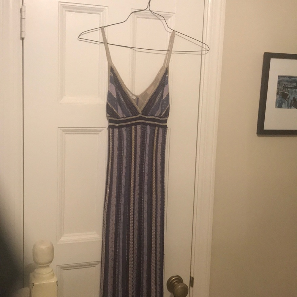 Spaghetti strap long knit cocktail dress